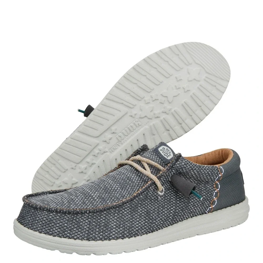 Hey Dude Wally Funk Mesh Men's Size 8 Slip On Loafers Linen‎ Gray Shoes NEW
